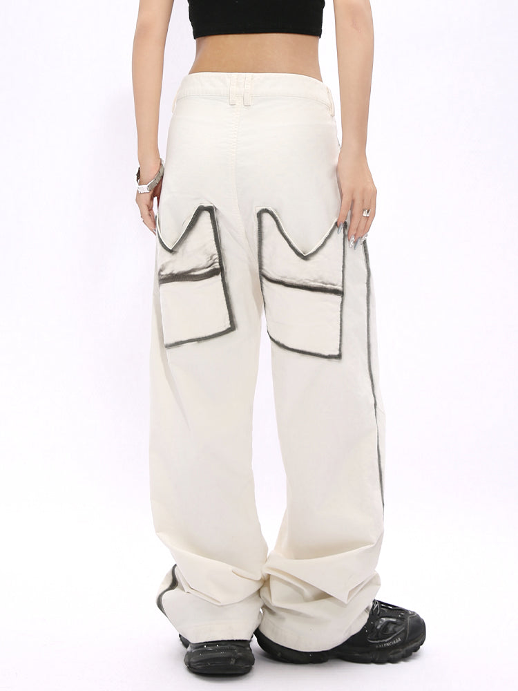 Pantalons larges à taille loose avec motif graffiti 