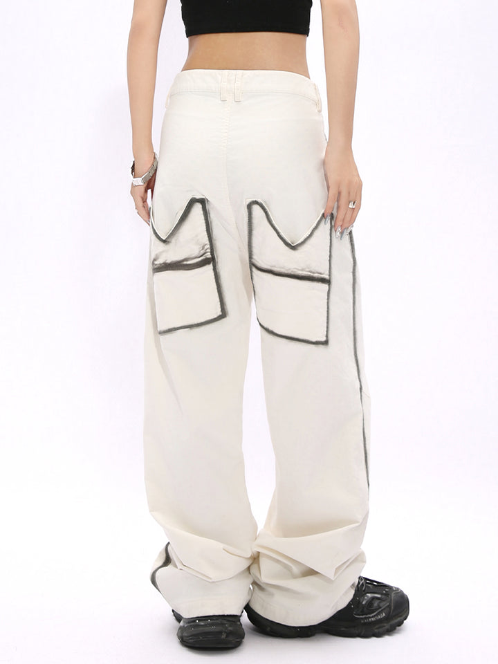 Pantalons larges à taille loose avec motif graffiti 