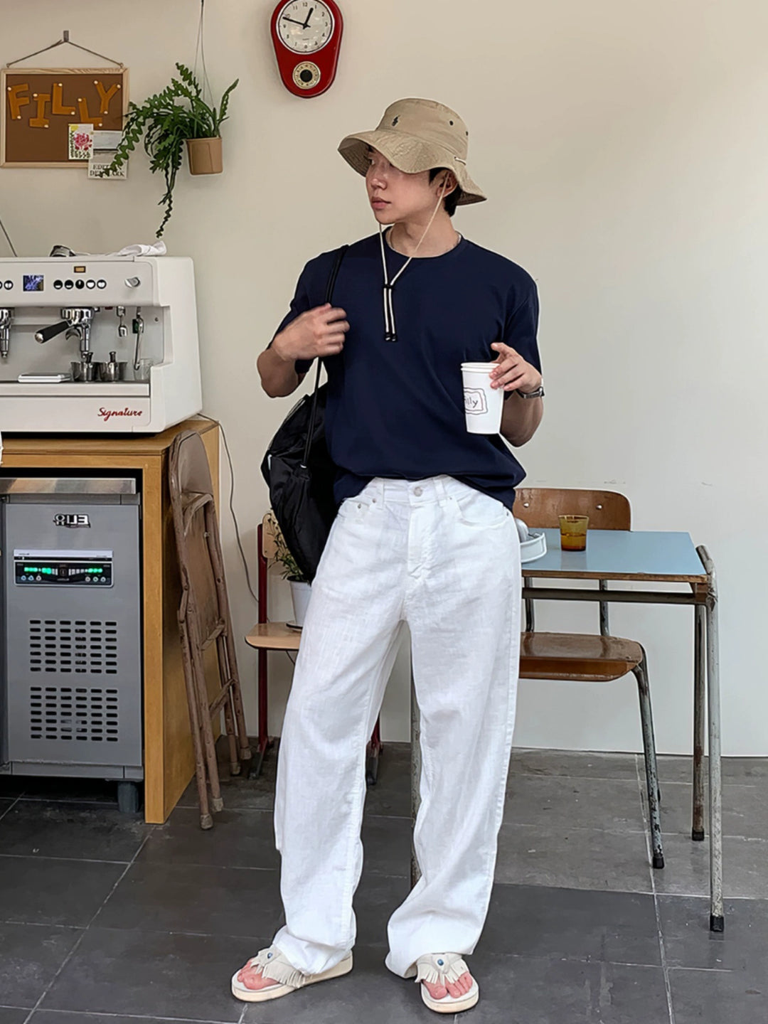Wide-Leg Casual Linen Pants