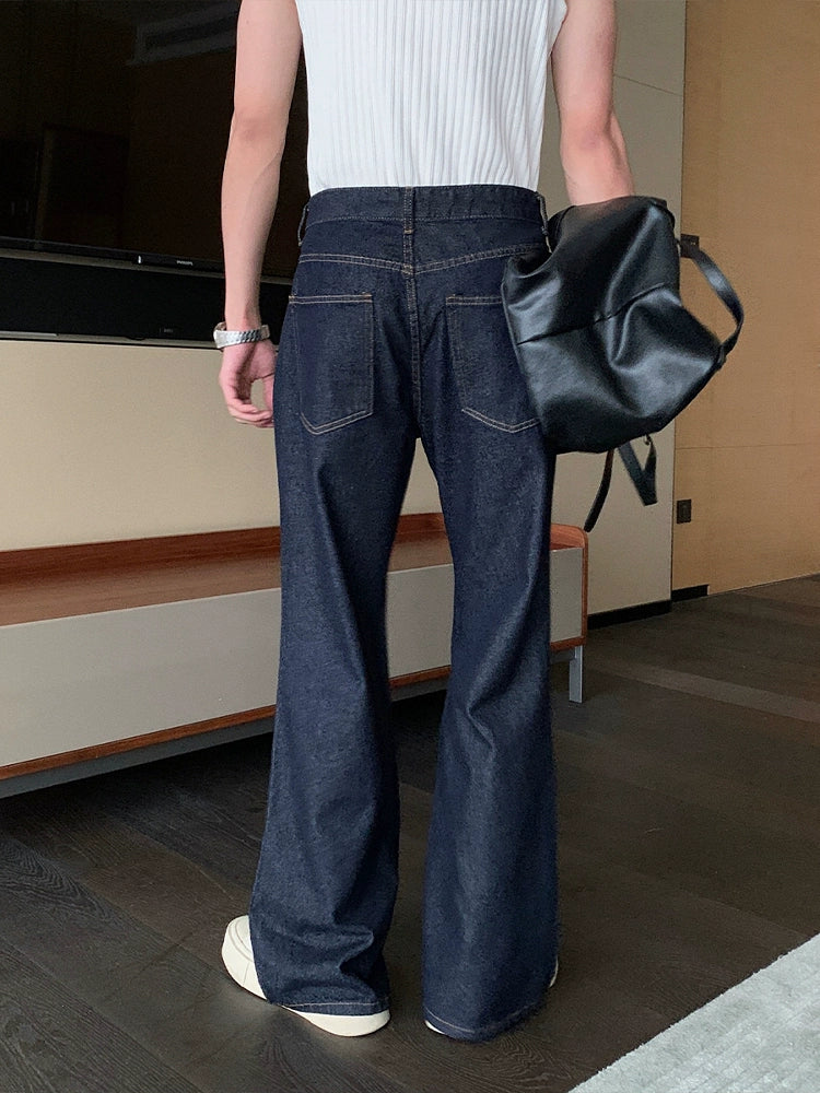 Pantalons en jean droit évasés à coupe ample 