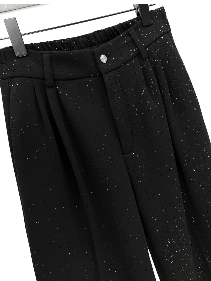 Starry Sequin Wide Leg Elastic Pants