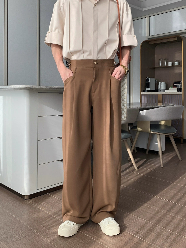 Loose Wide-Leg Straight Casual Pants