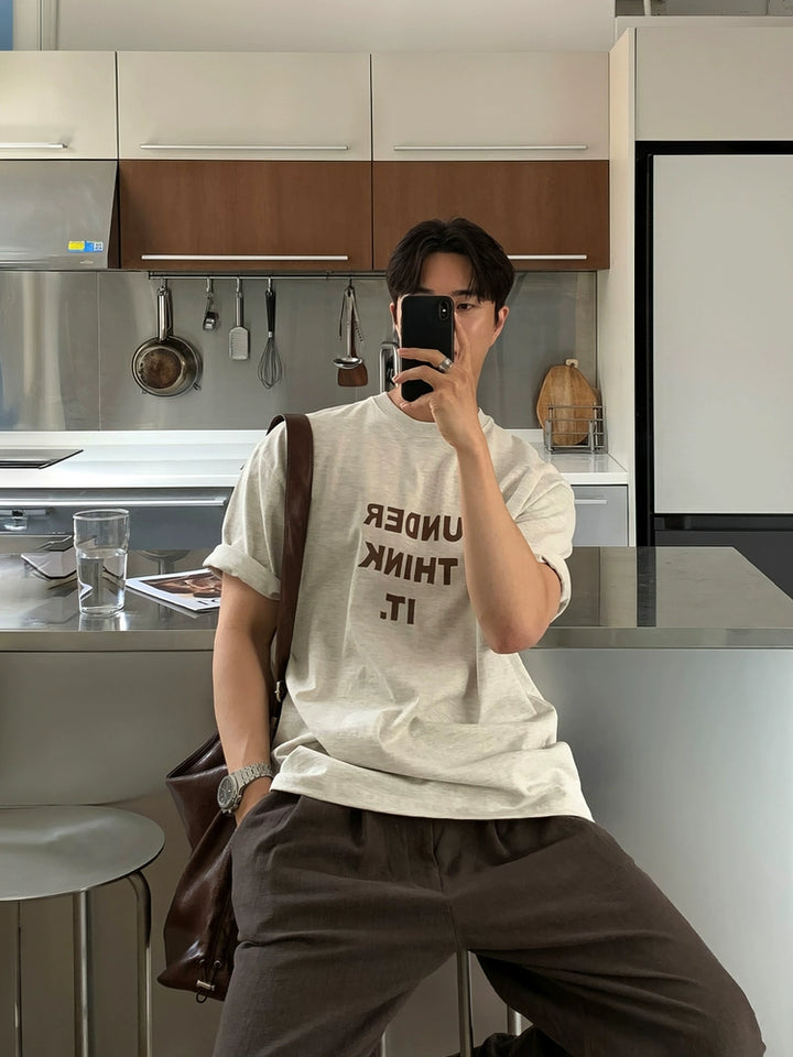 Camiseta de pullover de manga corta con estampado de letras 
