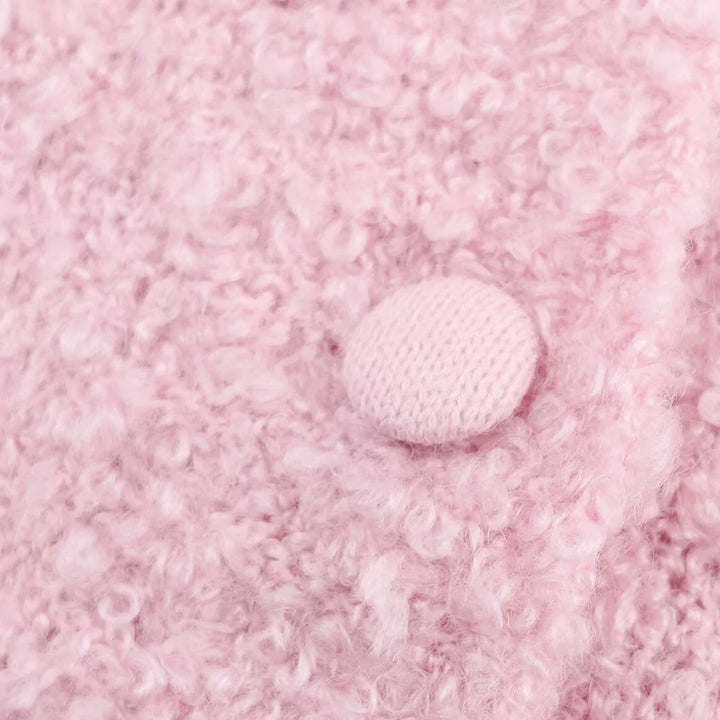 Rose Broderet Strikket Knap Cardigan 
