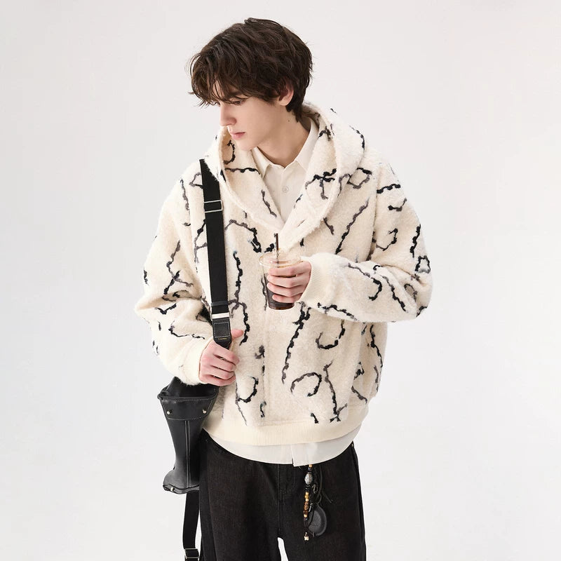 Wool Hooded Striped Sweatshirt