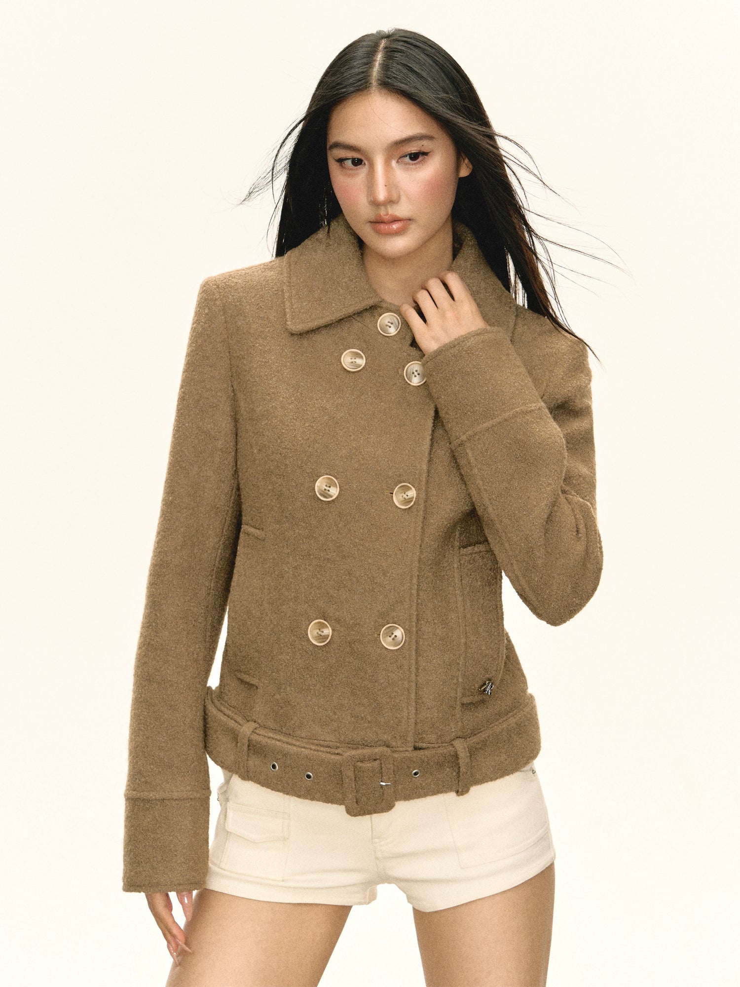 Cappotto trench doppiopetto in lana 