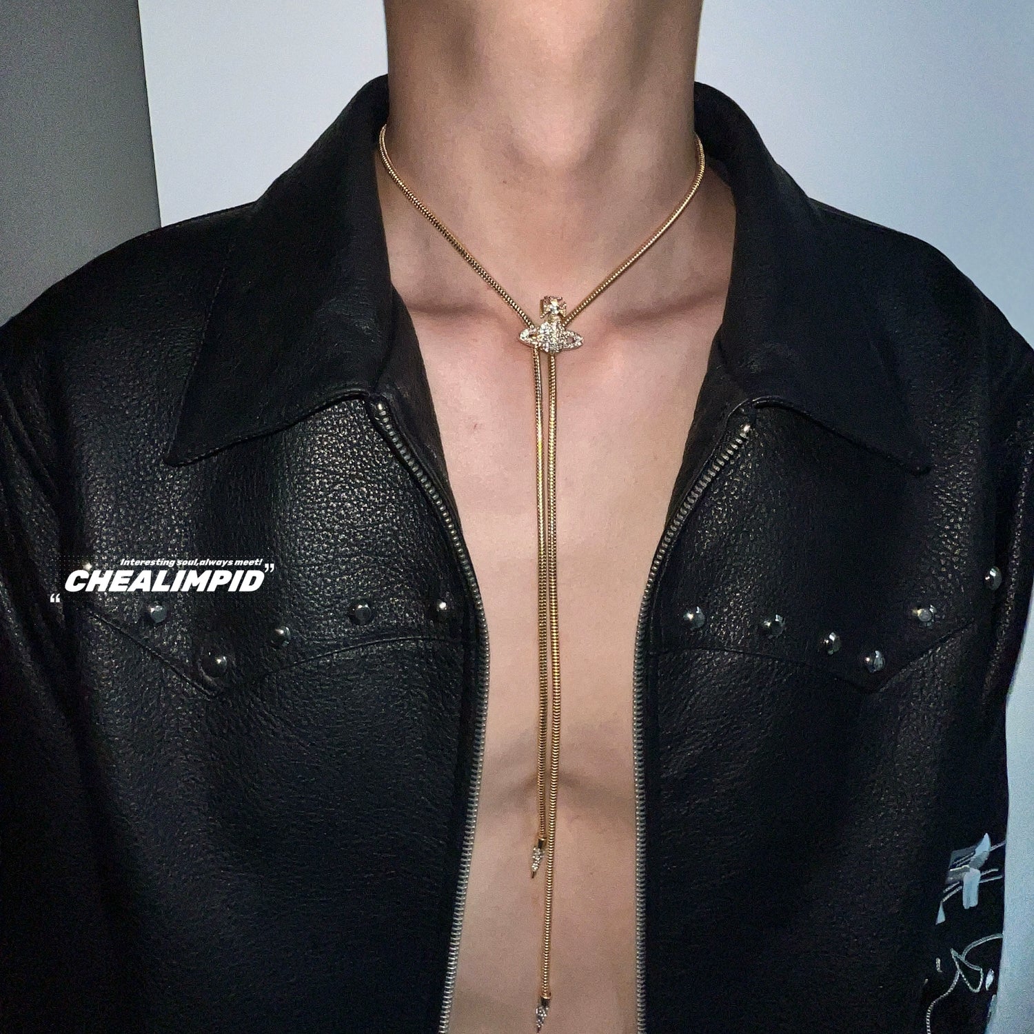 Saturn Pendant Snake Necklace