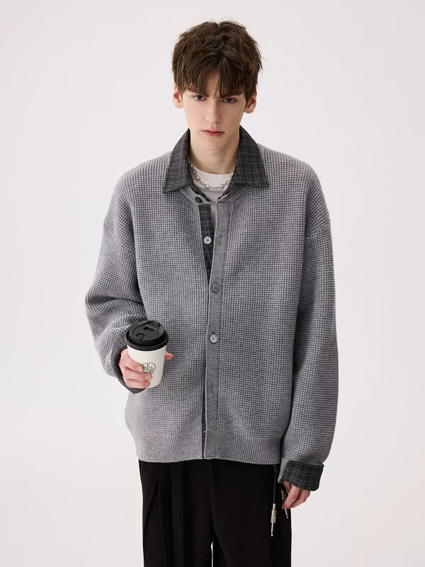 ウィンター レトロ ニット ボタンアップ セーター 