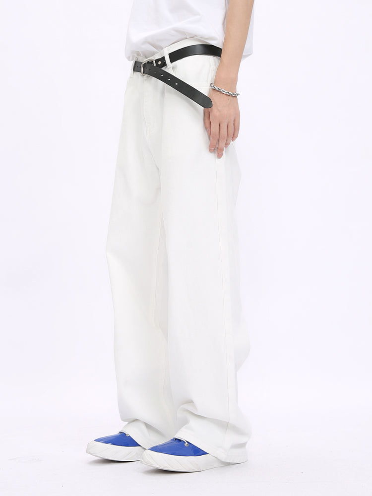 Lockere Mid-Waist Straight Fit Hose 