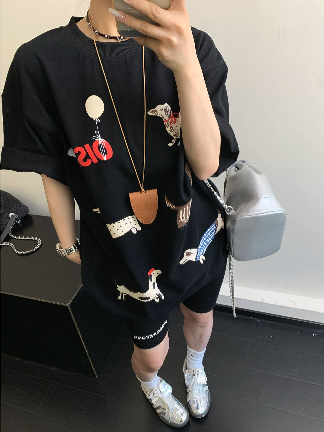Cartoon Dog Cotton Loose Fit T-shirt