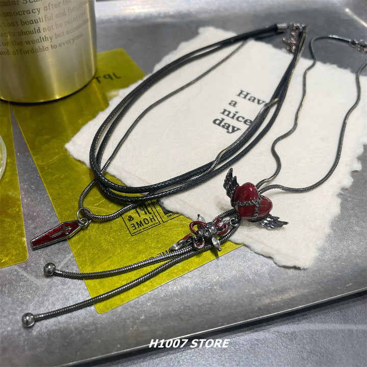 Multi-Layer Winged Clavicle Choker Necklace