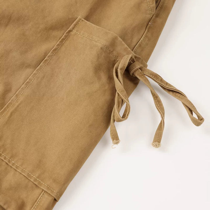 מכנסי קארגו קזualים ברגל רחבה עם כיסים 
