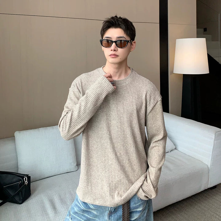 Pull à manches longues en polaire côtelée 