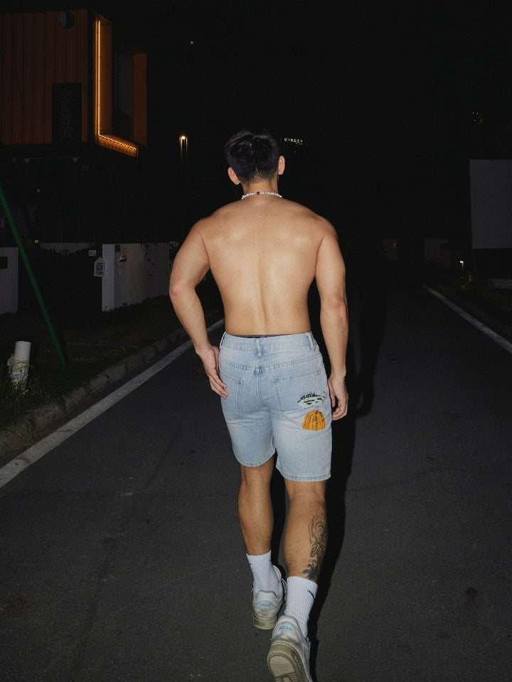 Retro Vasket Løs Pasform Denim Shorts 