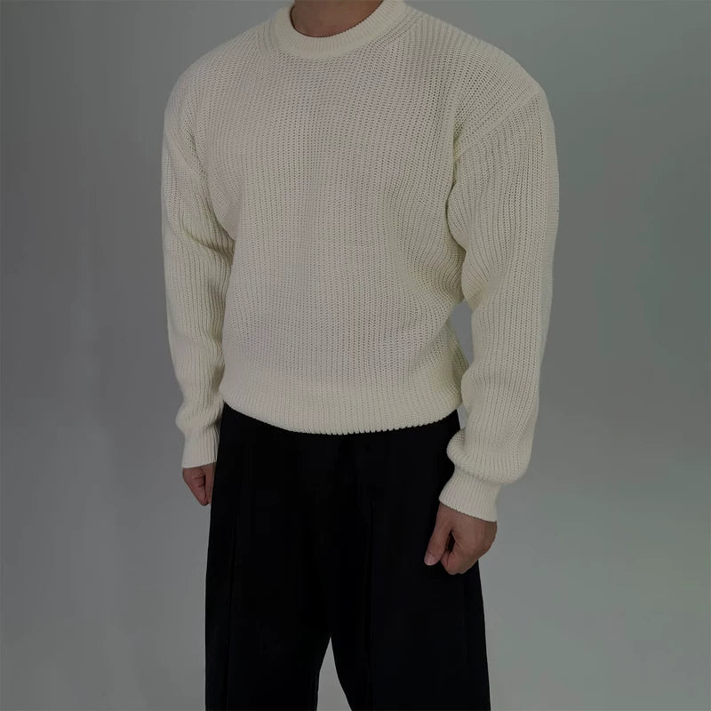 سويتر محبوك برقبة دائرية 