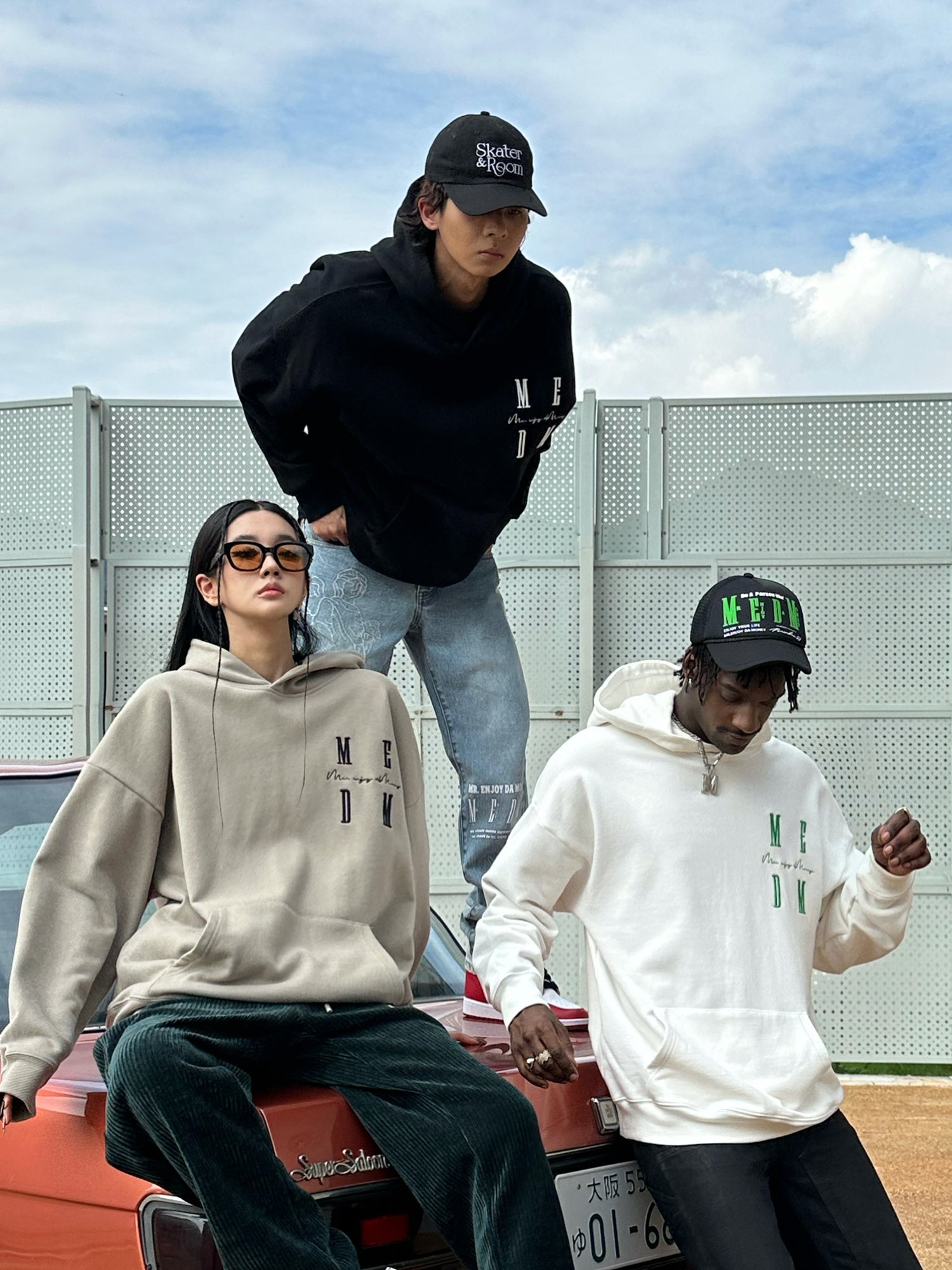 Embroidered Logo Loose Fit Hoodie