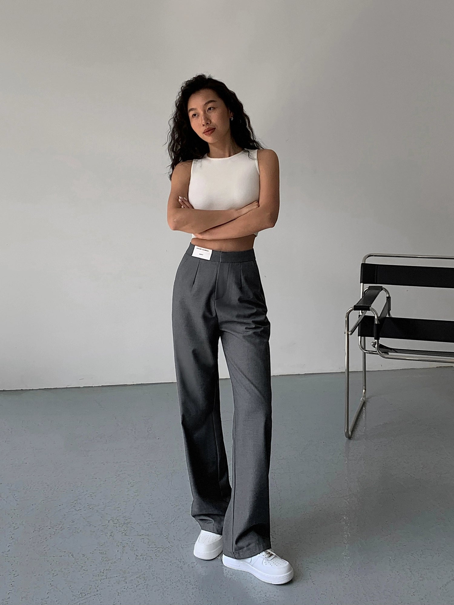 Wide Leg High Waist Straight Pants