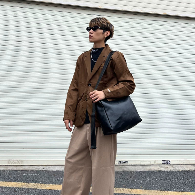 حقيبة كتف كبيرة بسعة جلد PU 