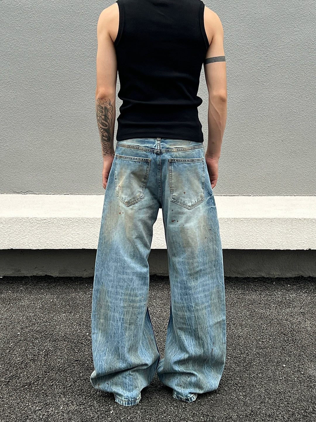 Slidte vide ben ripped jeans 