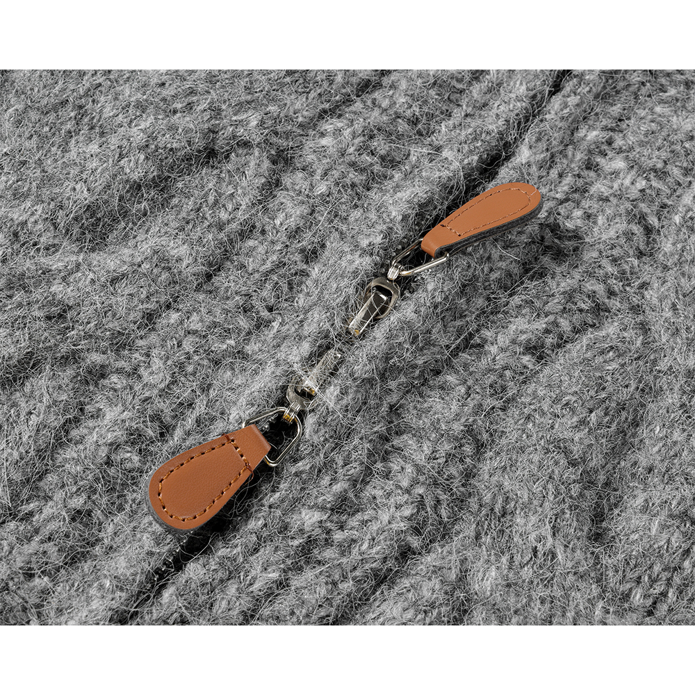 Kabelstickad zip-up tröja jacka 