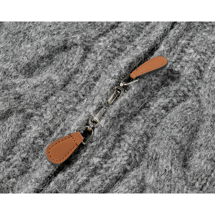 Kabelstickad zip-up tröja jacka 