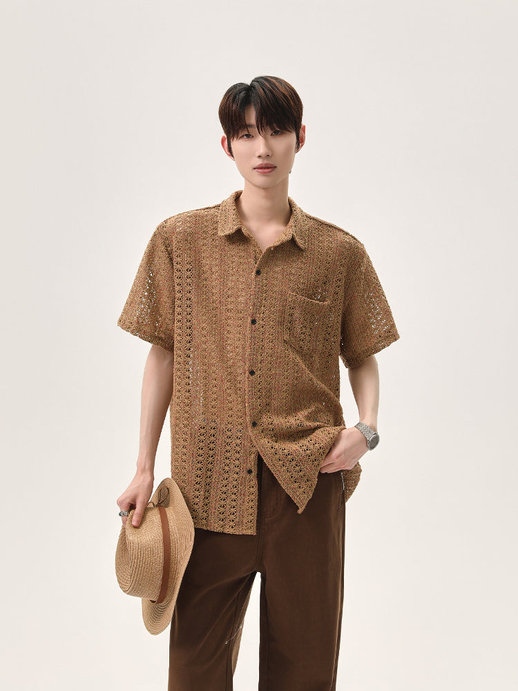Woven Short-Sleeve Casual Shirt