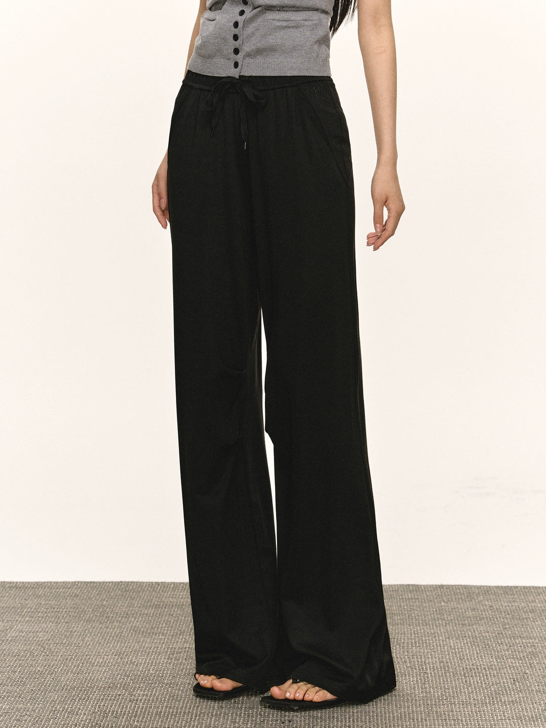 Retro Casual Wide Leg Drawstring Pants