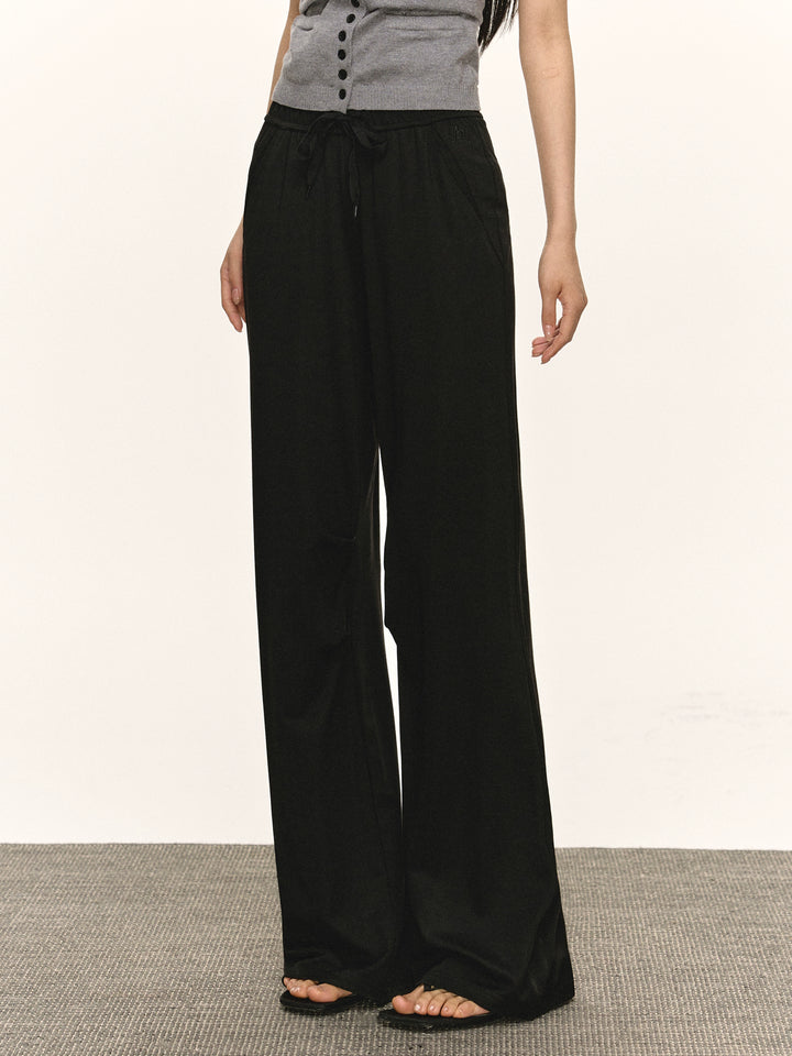 Retro Casual Wide Leg Drawstring Pants