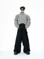 Deconstructed Pleated Short Cotton Jacket