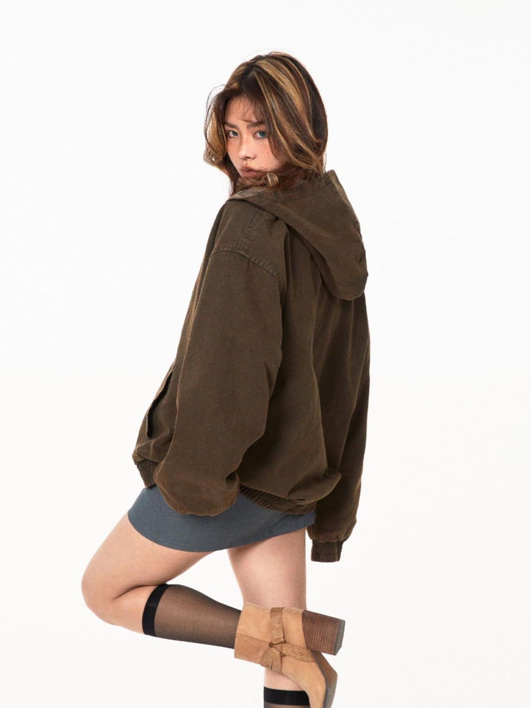 Loose Fit Retro Hooded Jacket