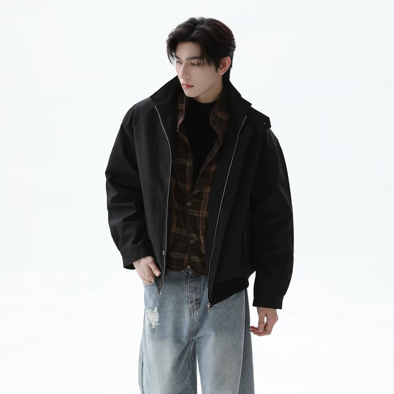 Insulated Faux Two-Piece Cotton Jacket