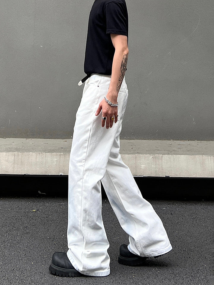 White Straight-Leg Jeans