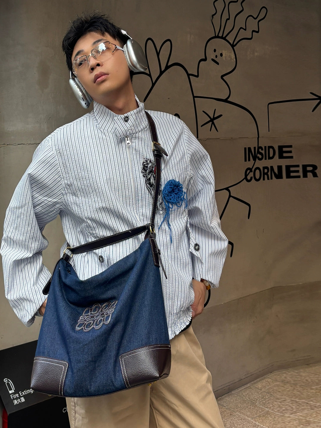 Japon Retro Kanvas Hobo Omuz Çantası 