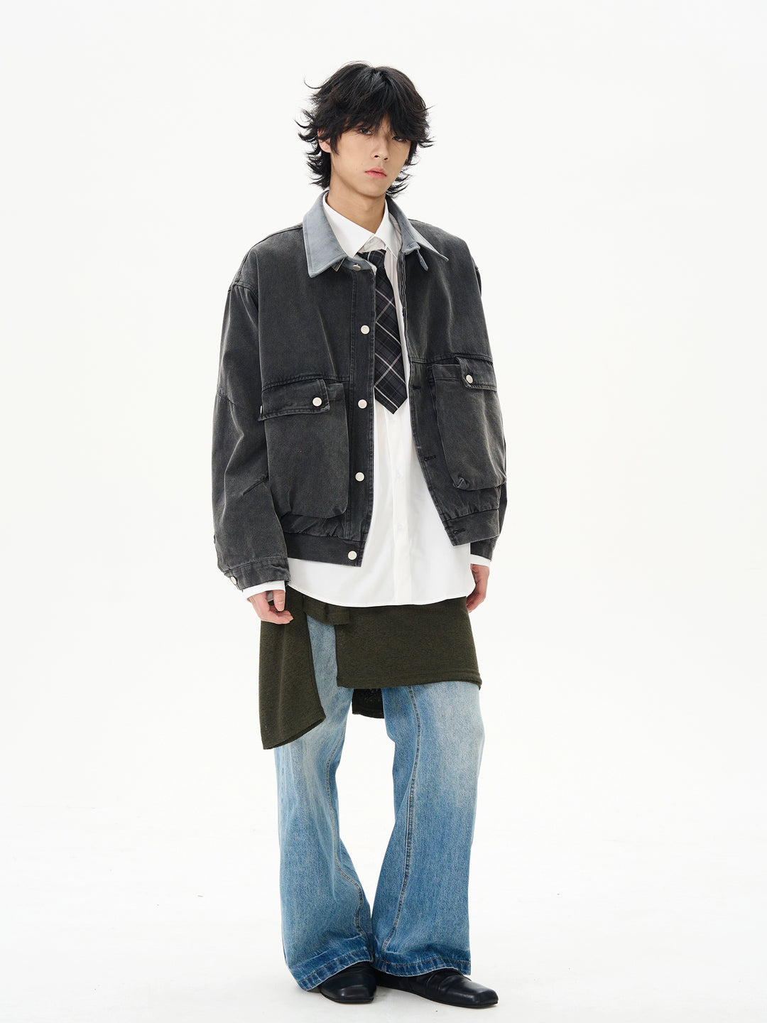 Jeans évasés à taille haute rétro 