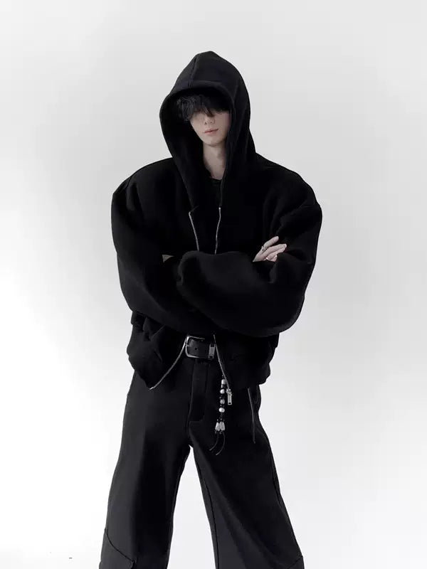 Zip-Up Hooded Sweatshirt Jacket