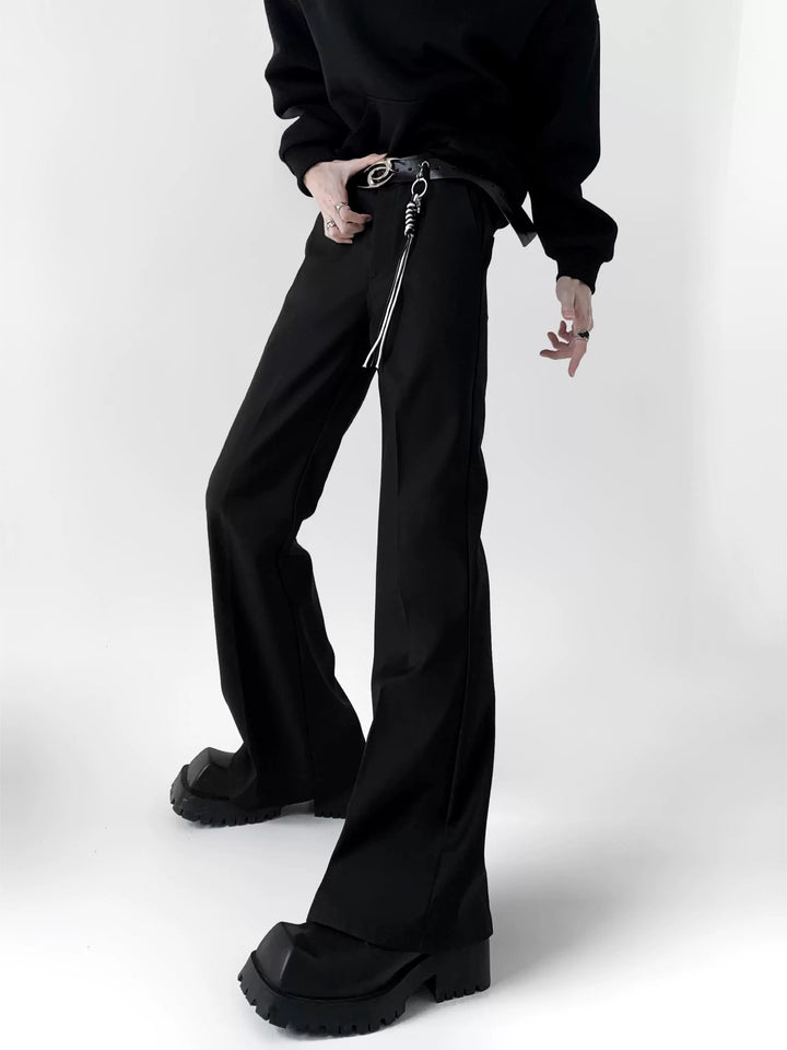 Pantaloni drappeggiati a gamba larga slim allungati 