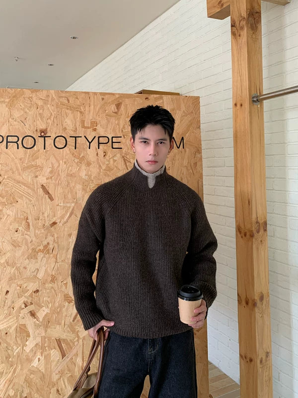 Pull en tricot à col roulé double côtelé 