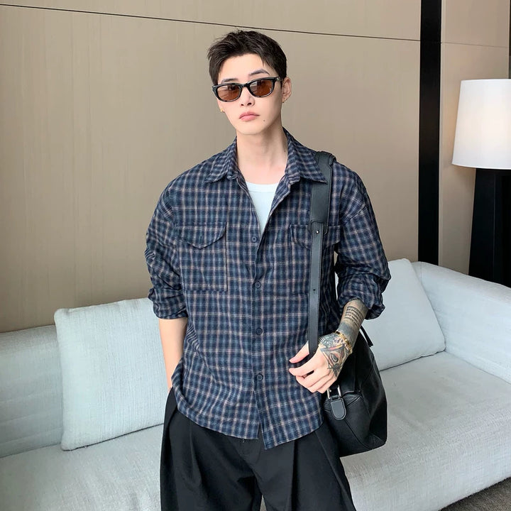 Chemise à manches longues en jacquard déchiré 