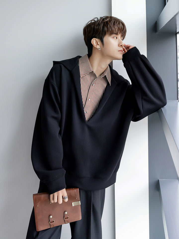 Check Patchwork Hooded Sweatshirt