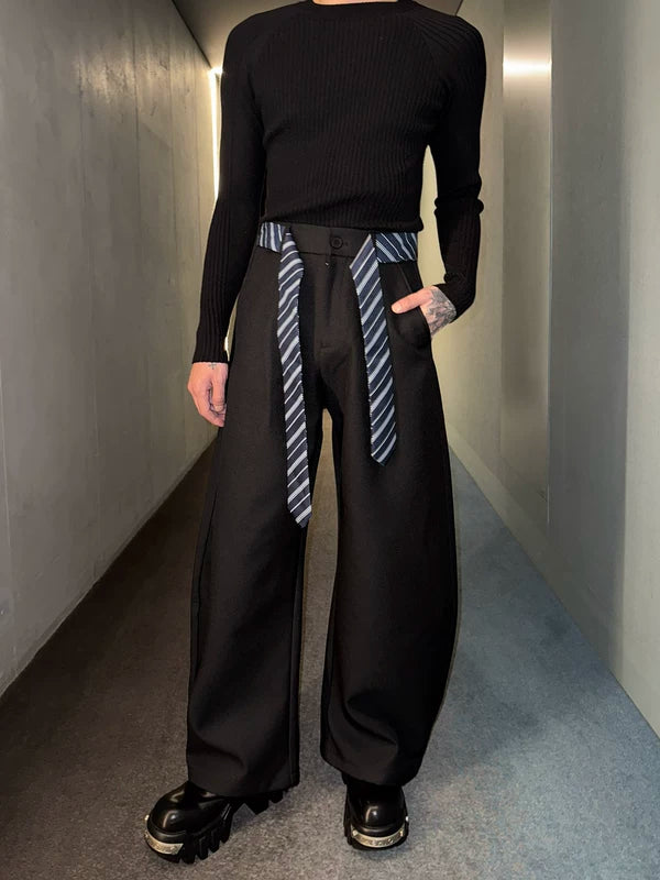 Wide Leg Floor-Length Curved Pants