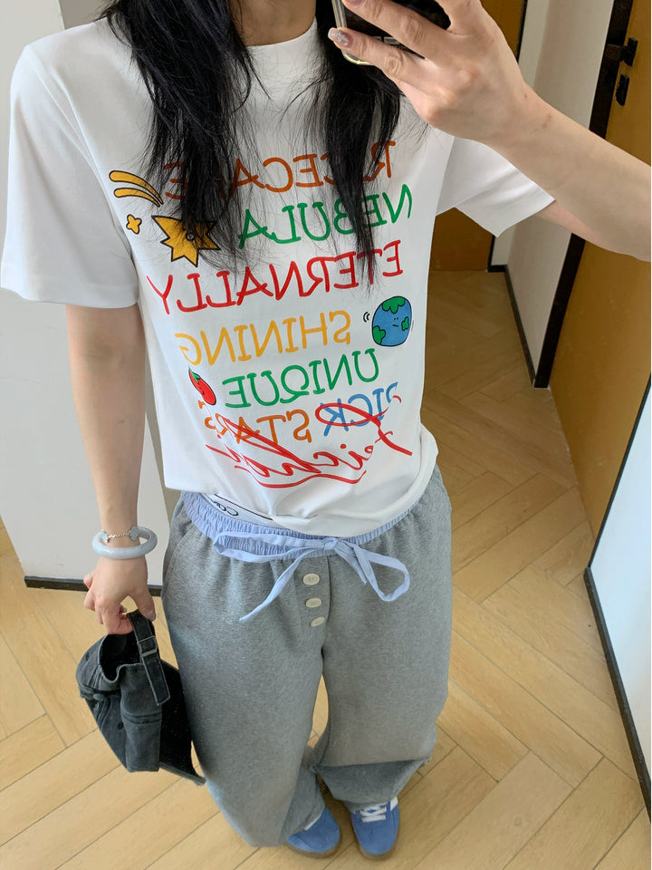 Letter Graphic Short Sleeve T-shirt