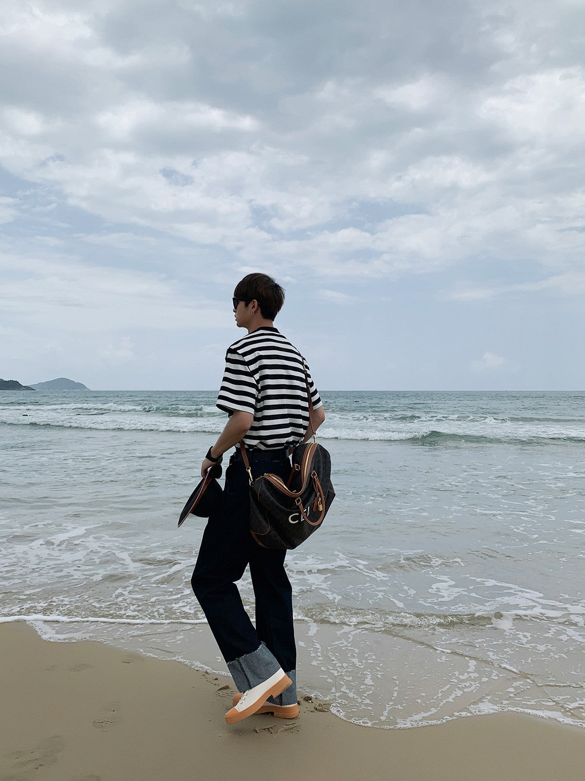 تي شيرت قصير الأكمام مخطط للرجال 