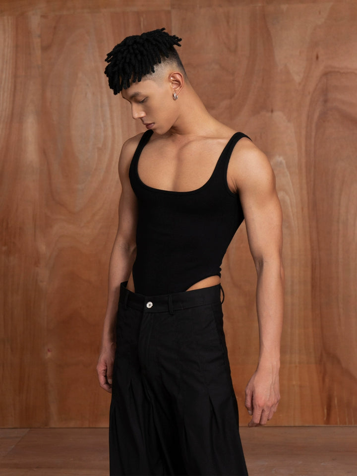 Rygfri kropsformende étstykke tanktop 