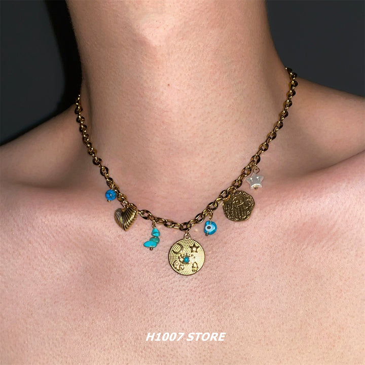 Star and Moon Pendant Necklace