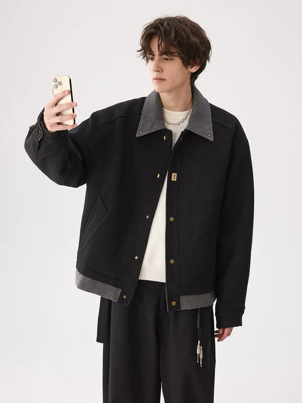 Wollkurzmantel mit Reverskragen 