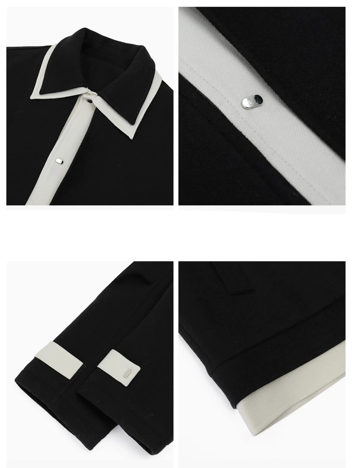 Contrast Color Wool Two-piece Jacket