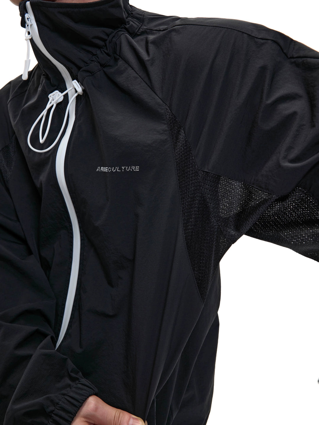 Chaqueta impermeable con protección solar de cuello alto 