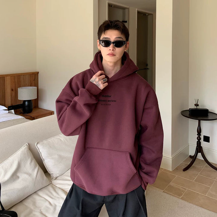 Retro Letter Print Losse Pasvorm Kaptrui 