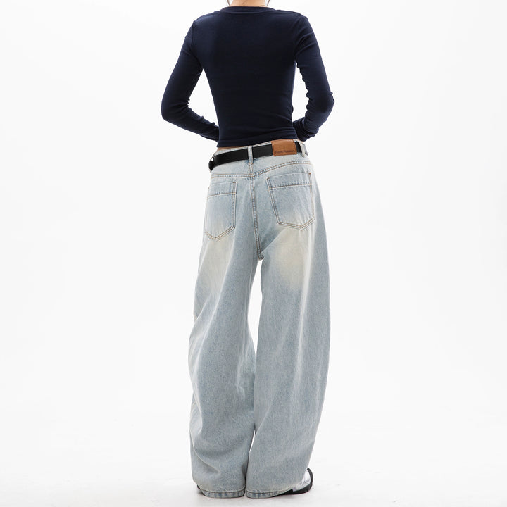 Sistressed Wide-Leg Straight Pants