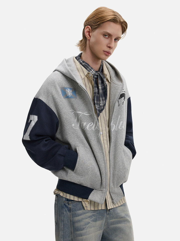 Retro Capuchon Zip-Up Sweatshirt Jas 